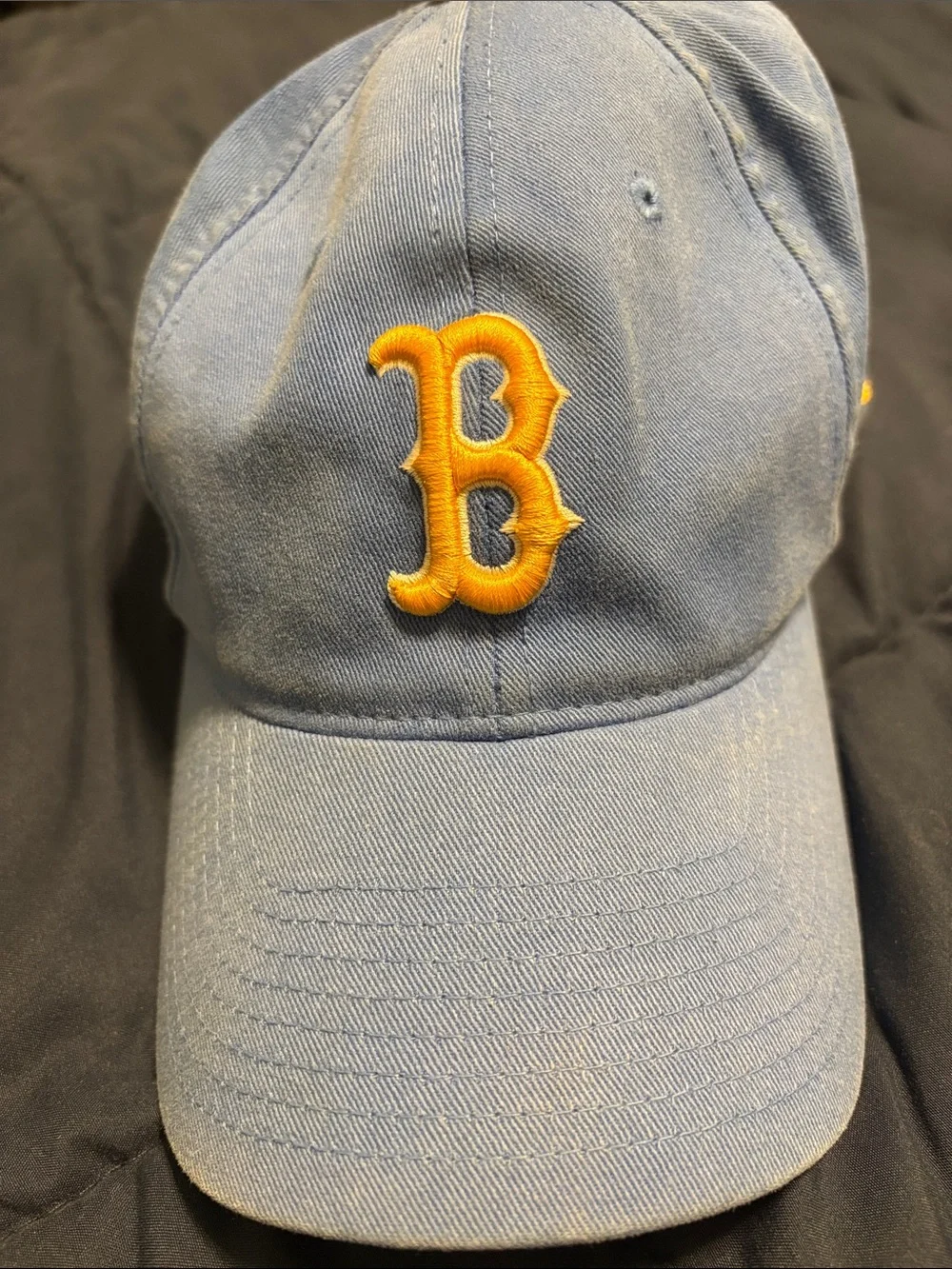 adidas Light Blue Kids Baseball Cap with Yellow 'B' Patch
